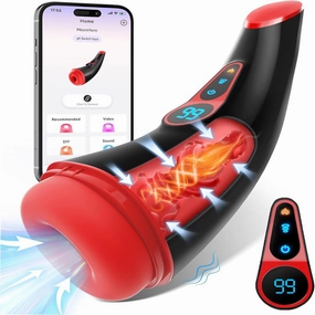 3 in 1 Male Masturbator Sucking   Vibarting   Heating with App Control