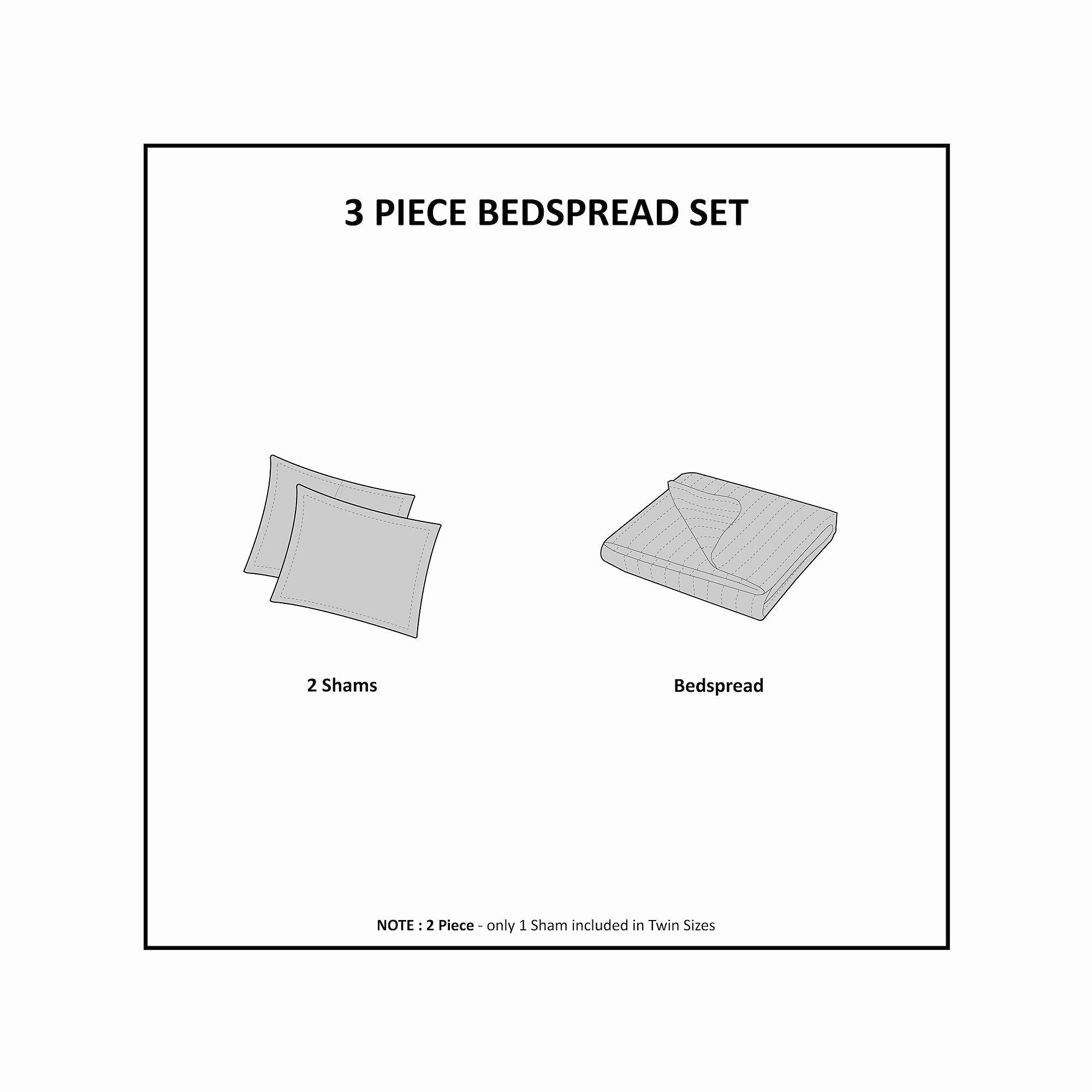 510 Design Hayley 3-pc. Reversible Bedspread Set Green - Full-Queen