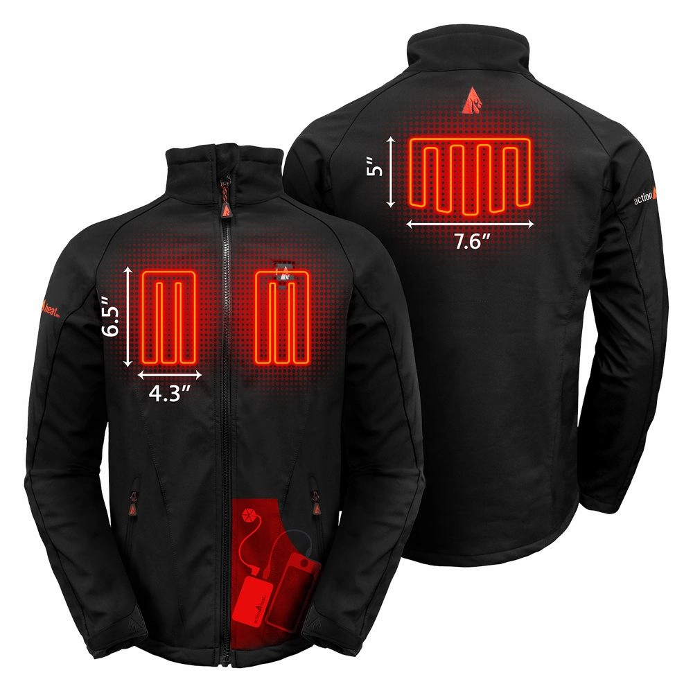 ActionHeat Men's 5V Battery Heated Jacket Black L