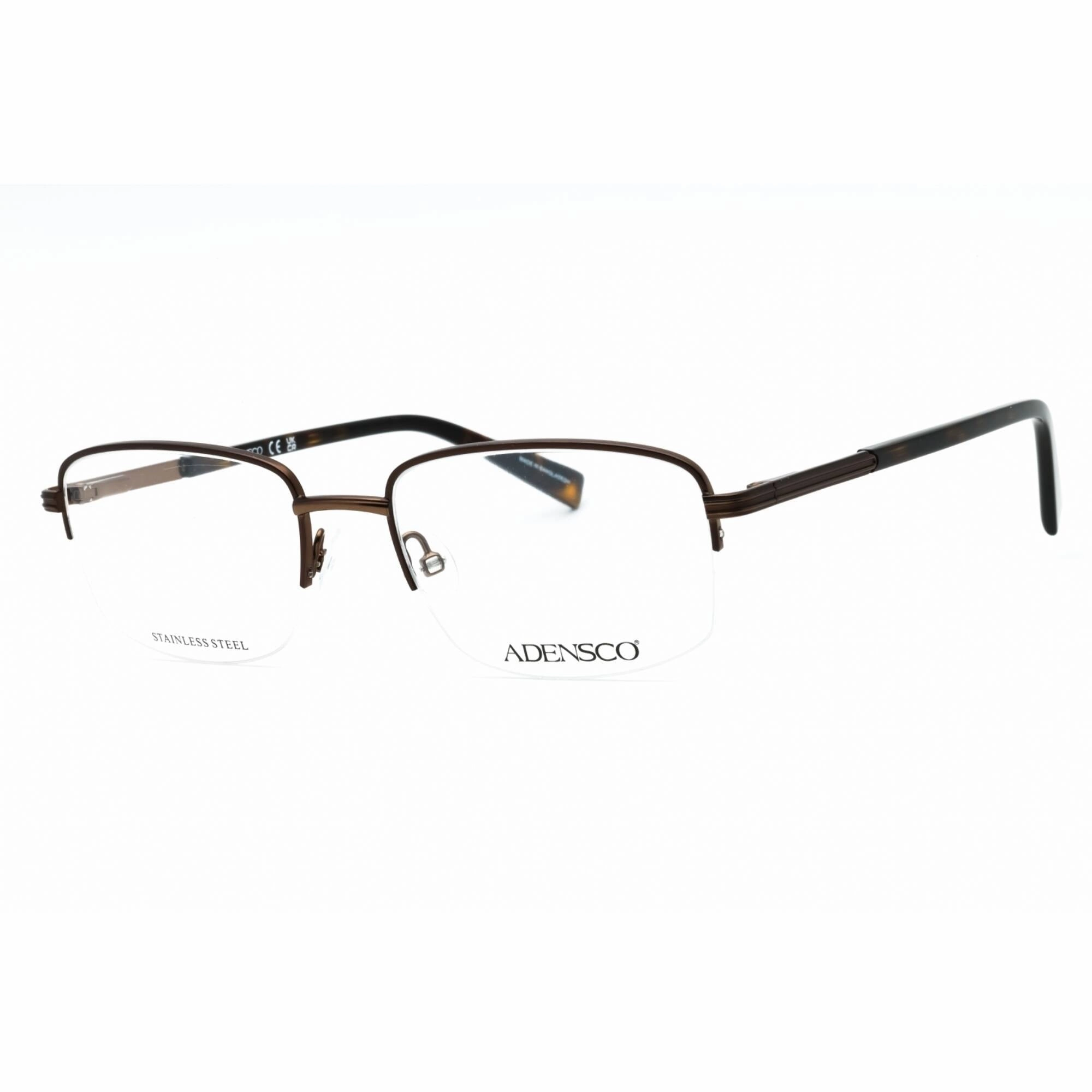 Adensco Men's Eyeglasses - Matte Brown Half Rim Rectangular Frame | AD 131 04IN 00