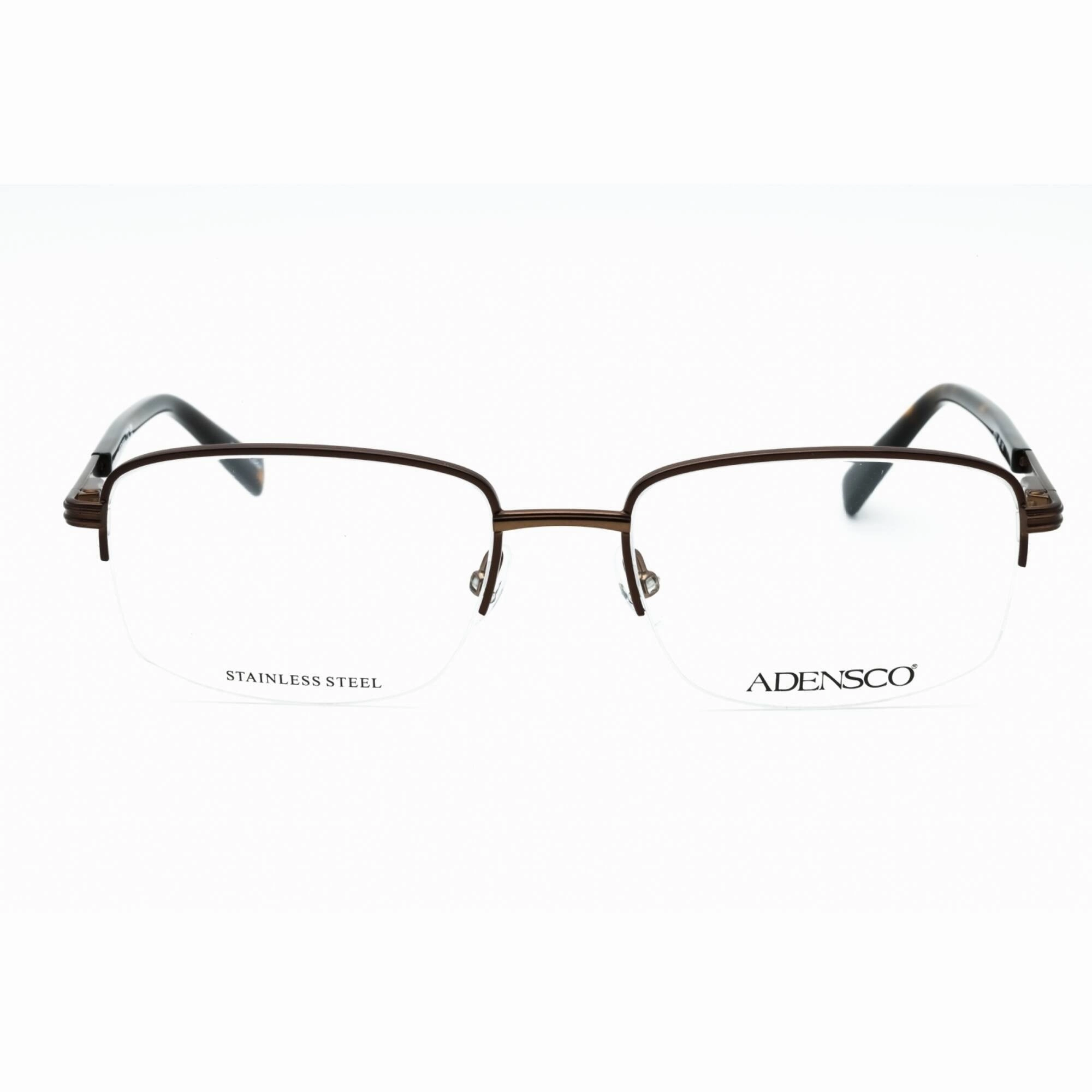 Adensco Men's Eyeglasses - Matte Brown Half Rim Rectangular Frame | AD 131 04IN 00