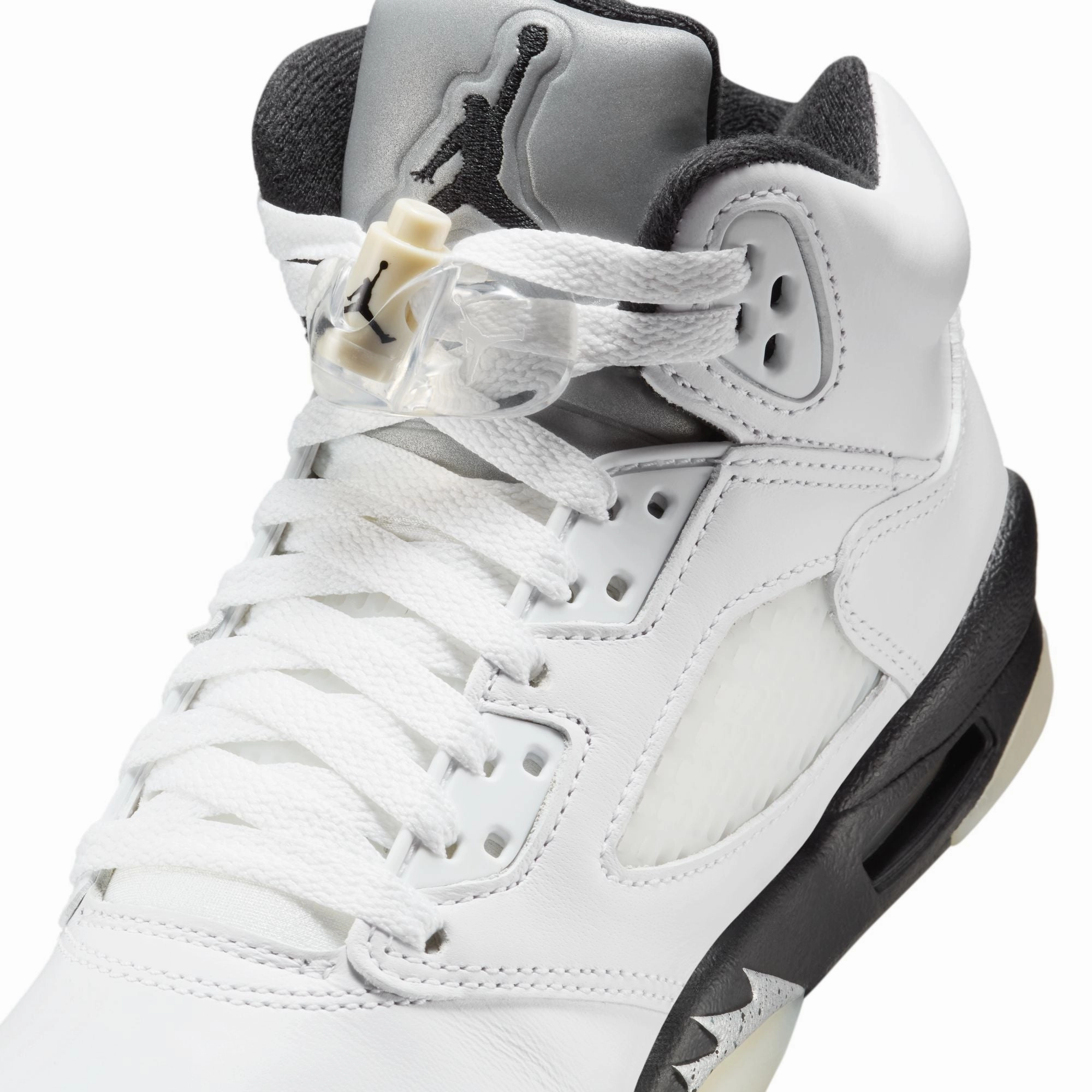 Air Jordan 5 Retro GS - WHITE/BLACK-SAIL-METALLIC SILVER