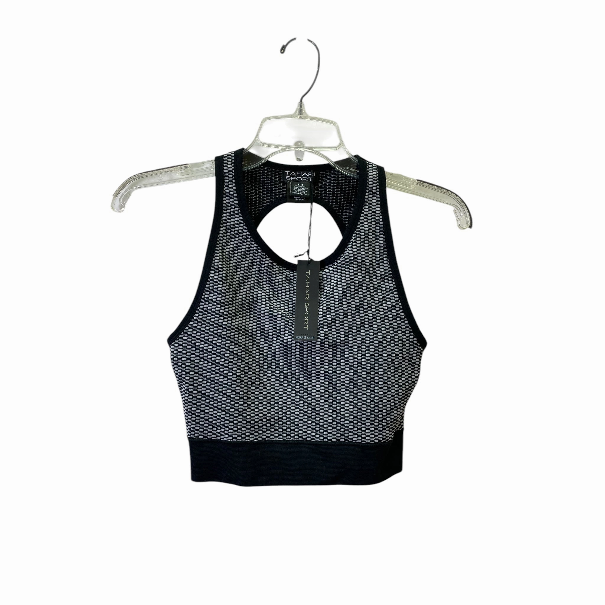Athletic Bra By Tahari By Arthur Levine In Black & Grey. Size:S