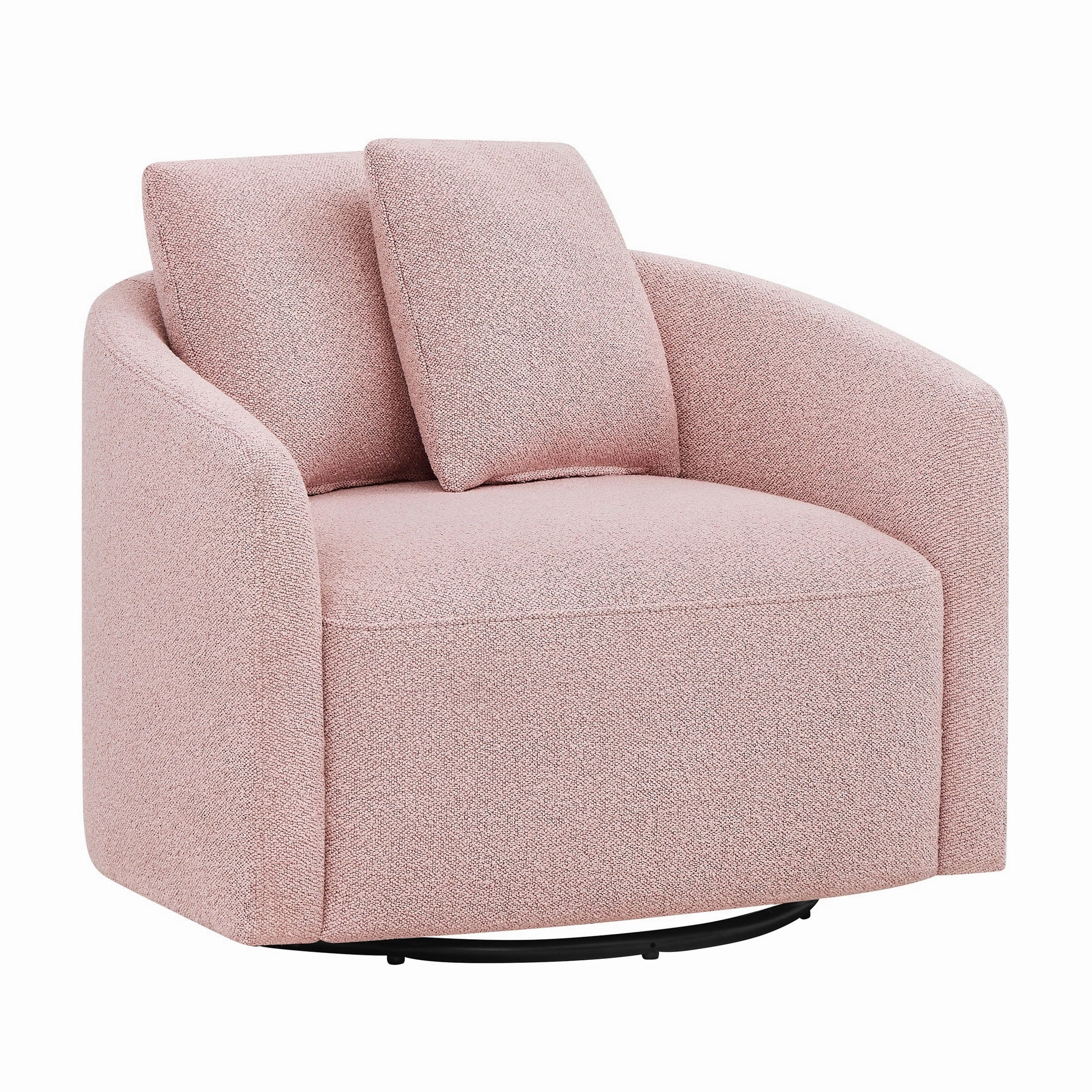 Beautiful LS-BT-031 Drew Kids Accent Chair, Rose Boucl Fabric, 360-Degree Swivel Base