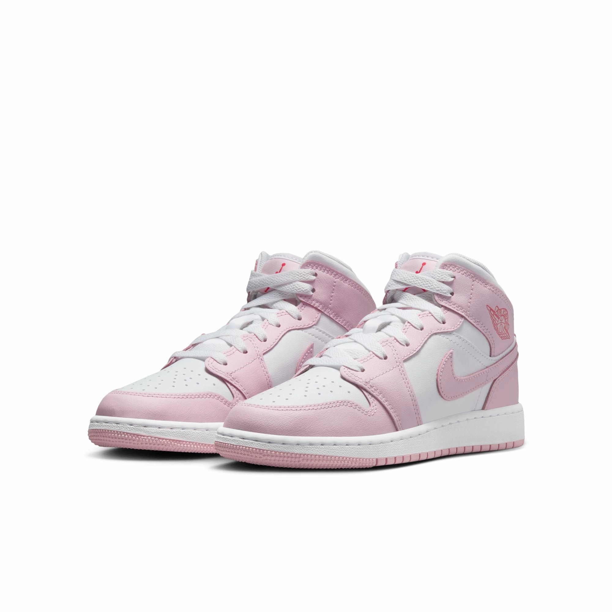 Big Kid's Air Jordan 1 Mid- PINK FOAM /WHITE-FIRE RED