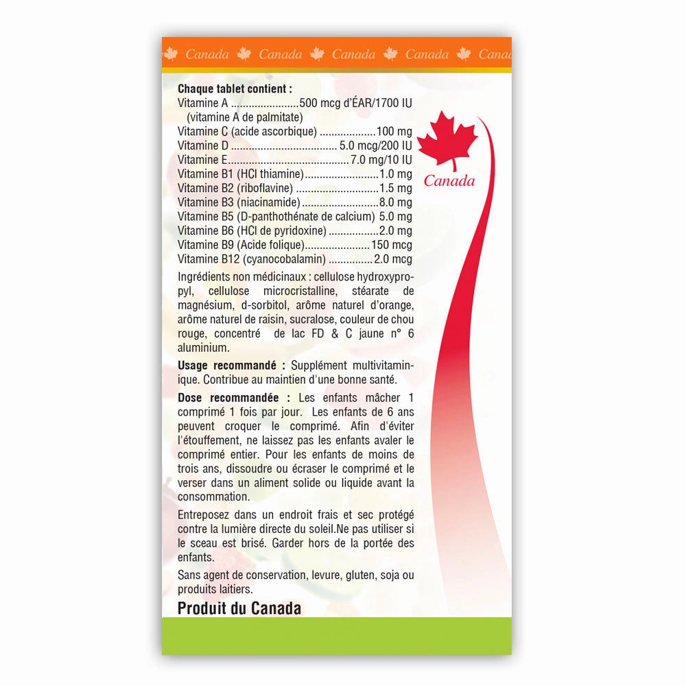 BILL Natural Sources® Children's Multivitamins with Extra Vitamin C 90 Chewable Tablets