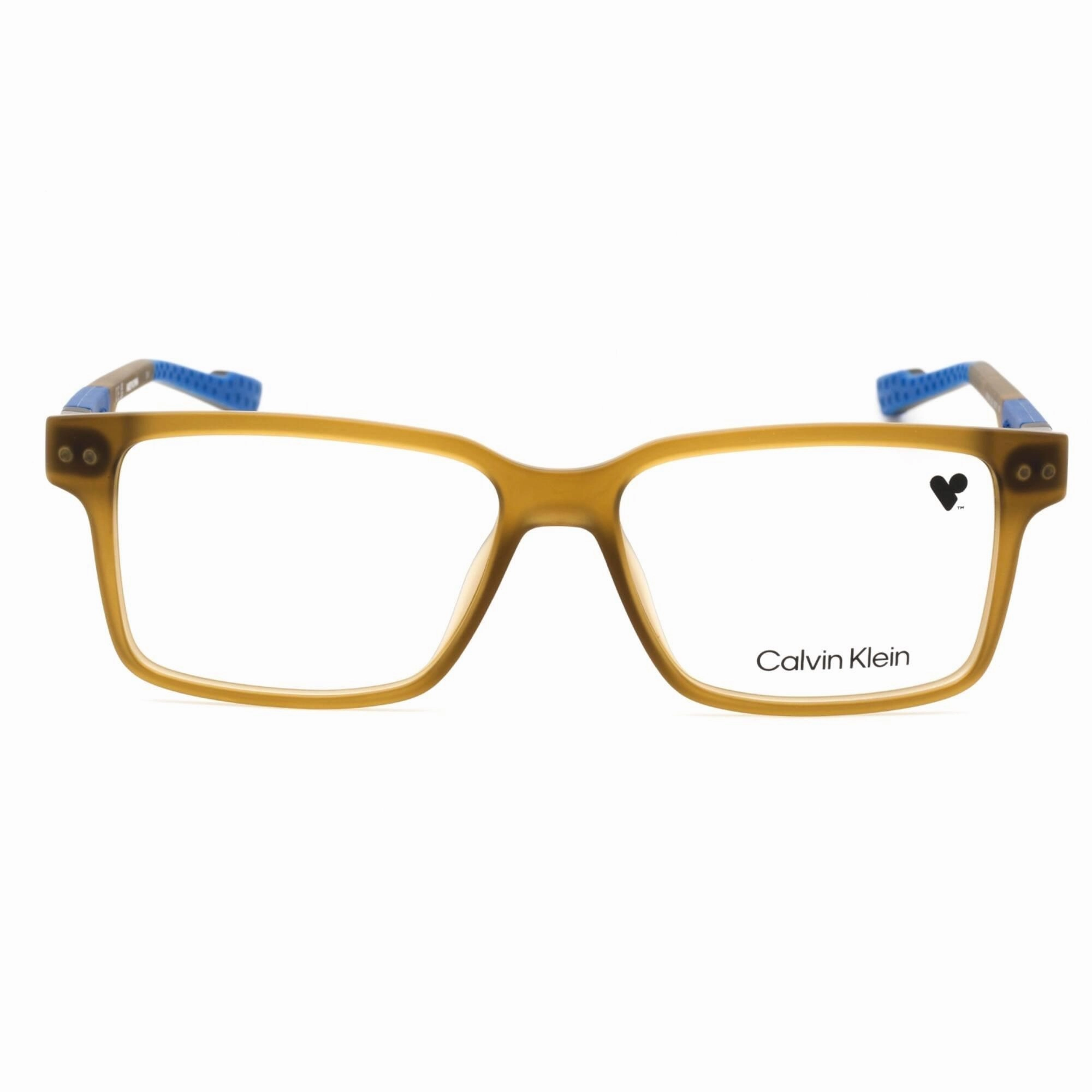 Calvin Klein Men's Eyeglasses - Sand Plastic Full Rim Rectangular Frame | CK23550 208
