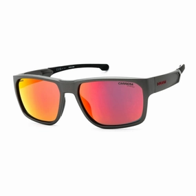 Carrera Men's Sunglasses - Metalized Grey Frame Red Lens | CARDUC 029/S 04WC UZ