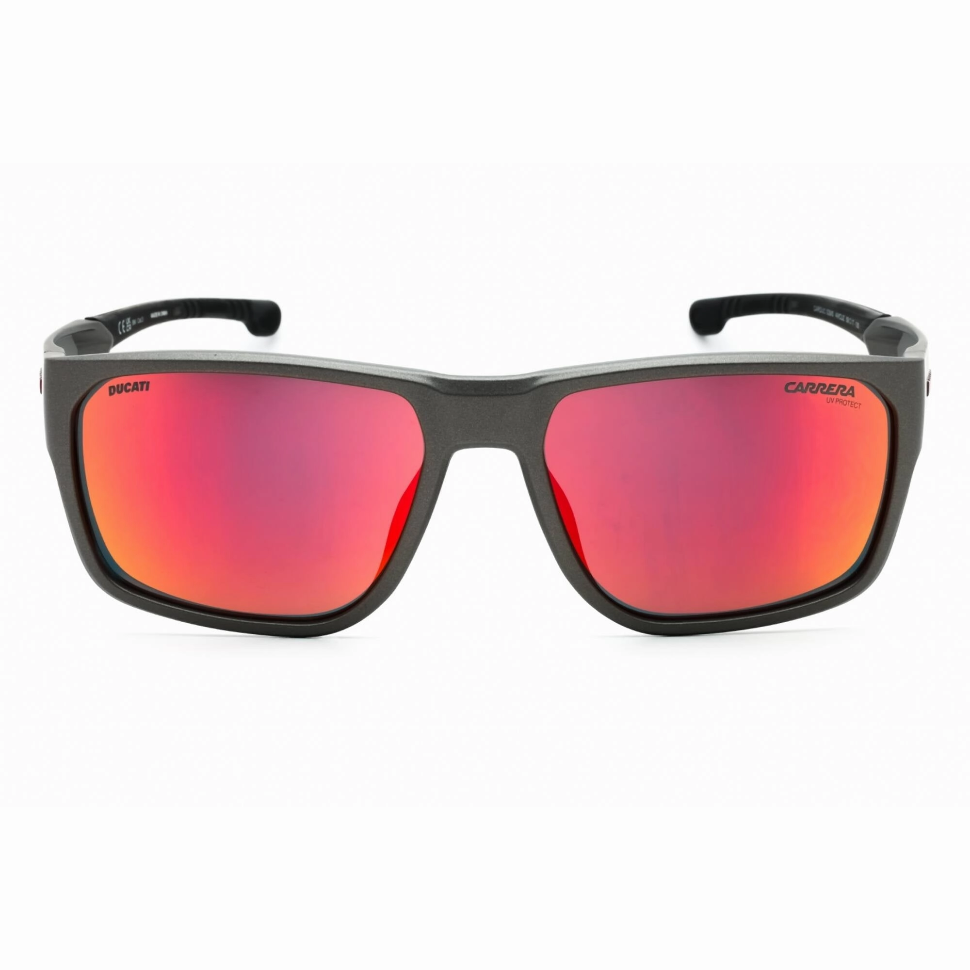 Carrera Men's Sunglasses - Metalized Grey Frame Red Lens | CARDUC 029/S 04WC UZ