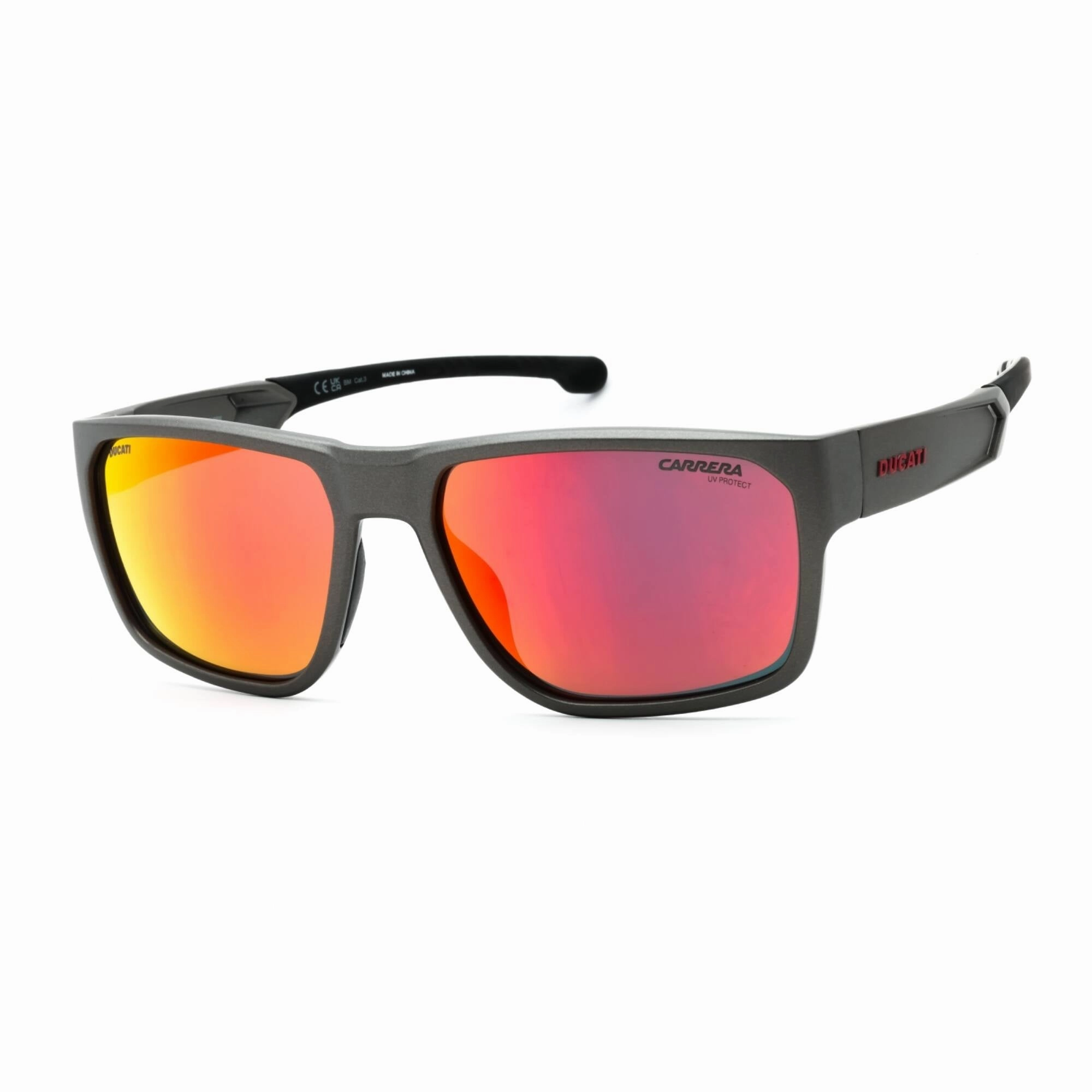 Carrera Men's Sunglasses - Metalized Grey Frame Red Lens | CARDUC 029/S 04WC UZ