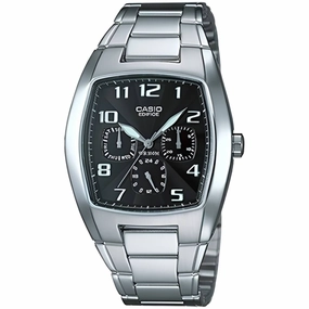 Casio Men's Quartz Watch - Edifice Black Dial Stainless Steel Bracelet | EF306D-1A