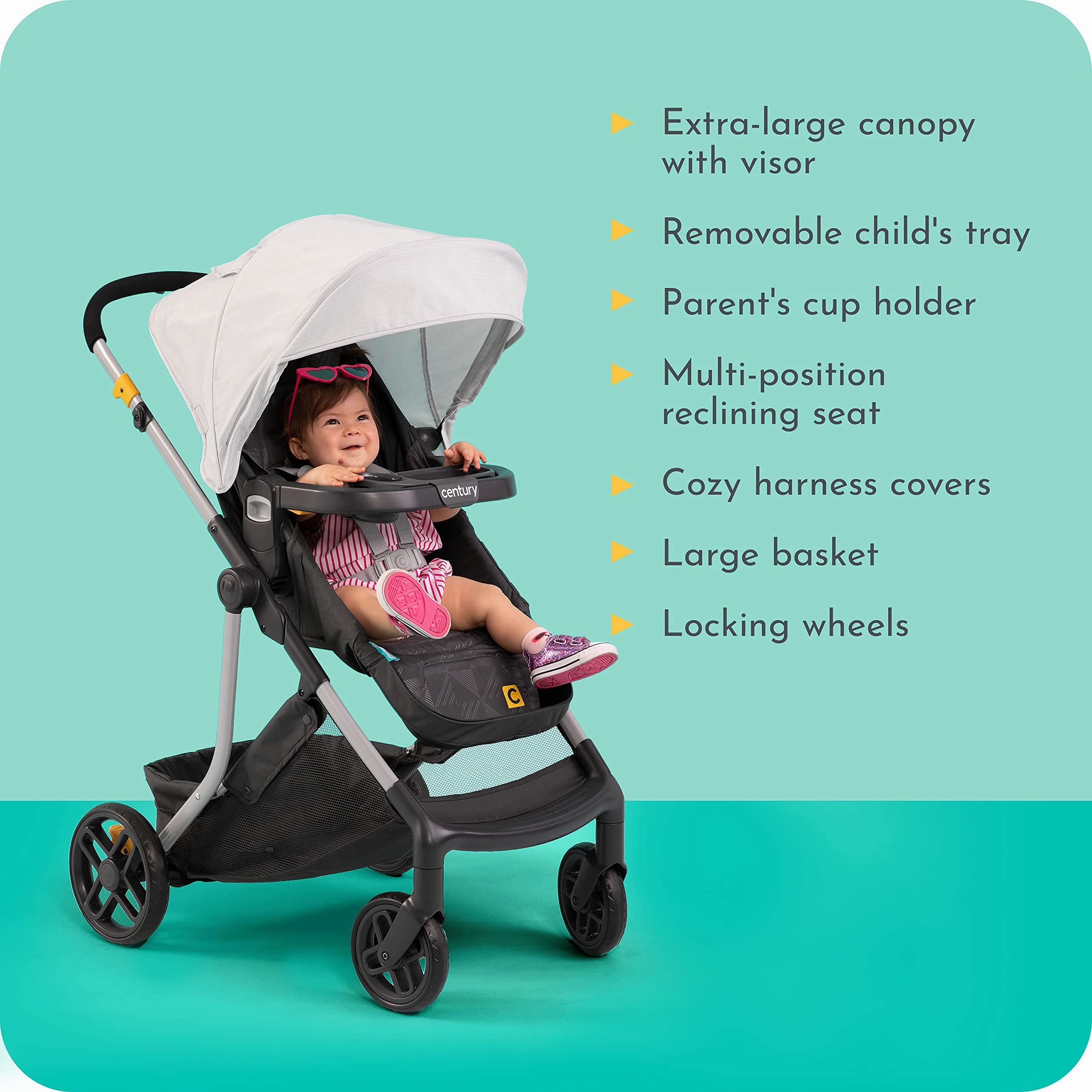 Century 2164606 Swap On Modular Stroller Berry - Eco-Friendly, Compact, Reversible Seat