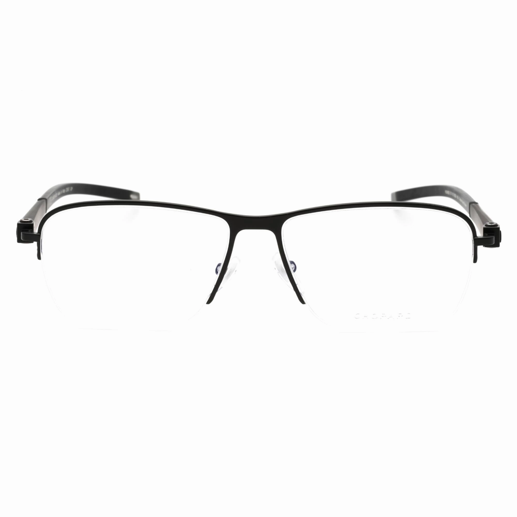 Chopard Men's Eyeglasses - Black Metal Rectangular Half Rim Frame | VCHD83 0531