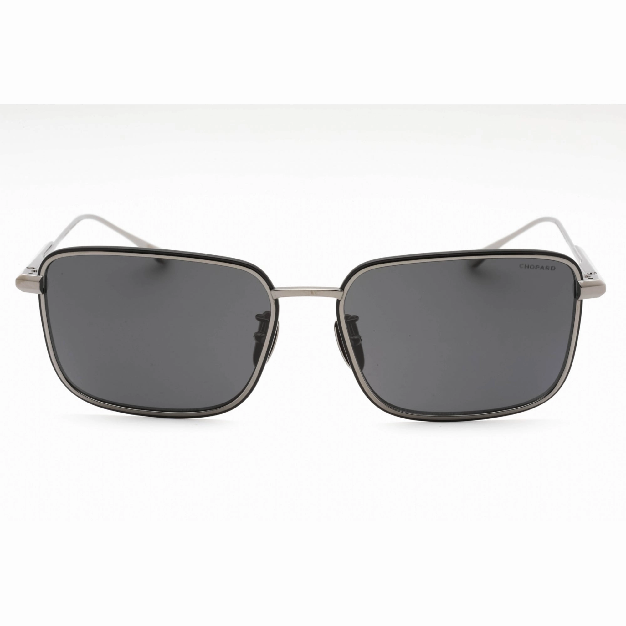 Chopard Men's Sunglasses - Shiny Ruthenium Silver Rectangular Frame | SCHF84M K56P
