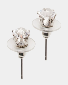 CRYSTAL STUD EARRINGS SILVER