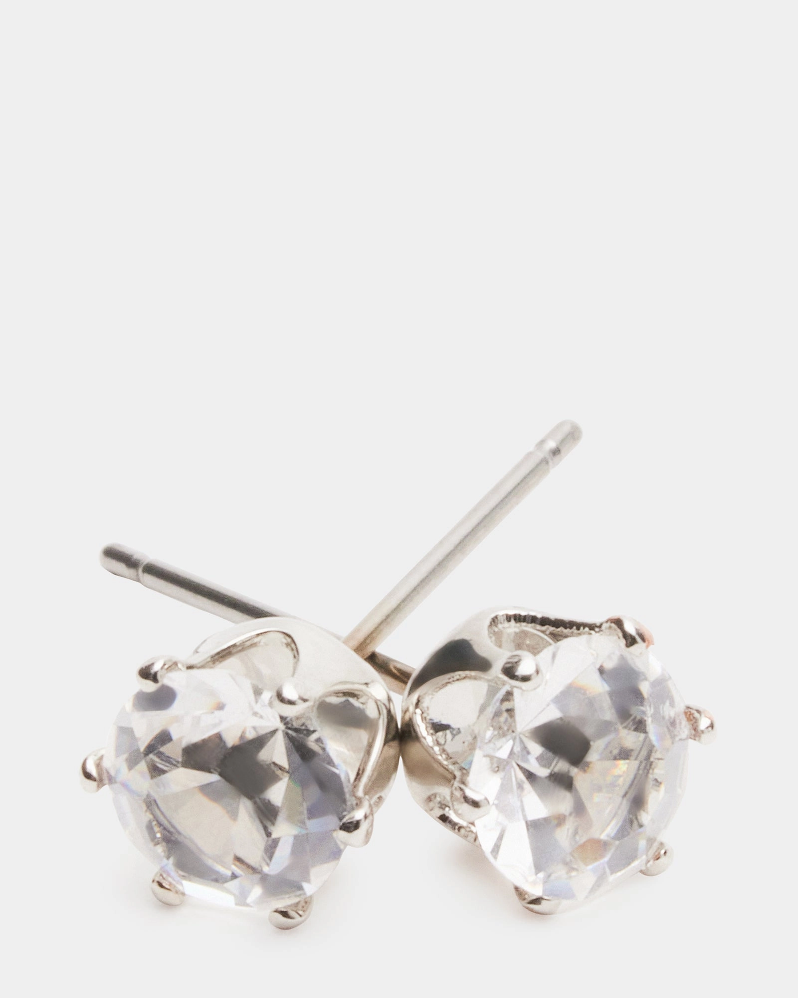 CRYSTAL STUD EARRINGS SILVER