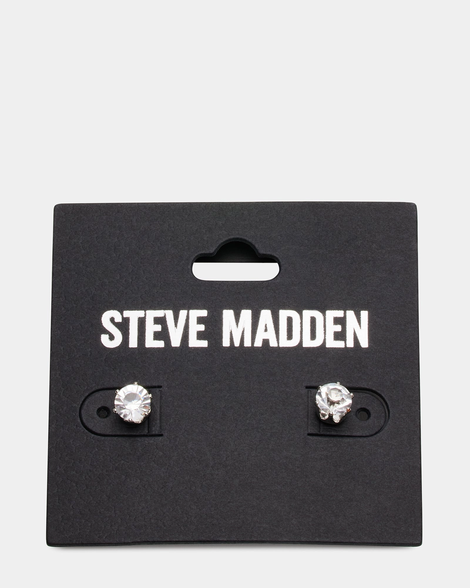 CRYSTAL STUD EARRINGS SILVER