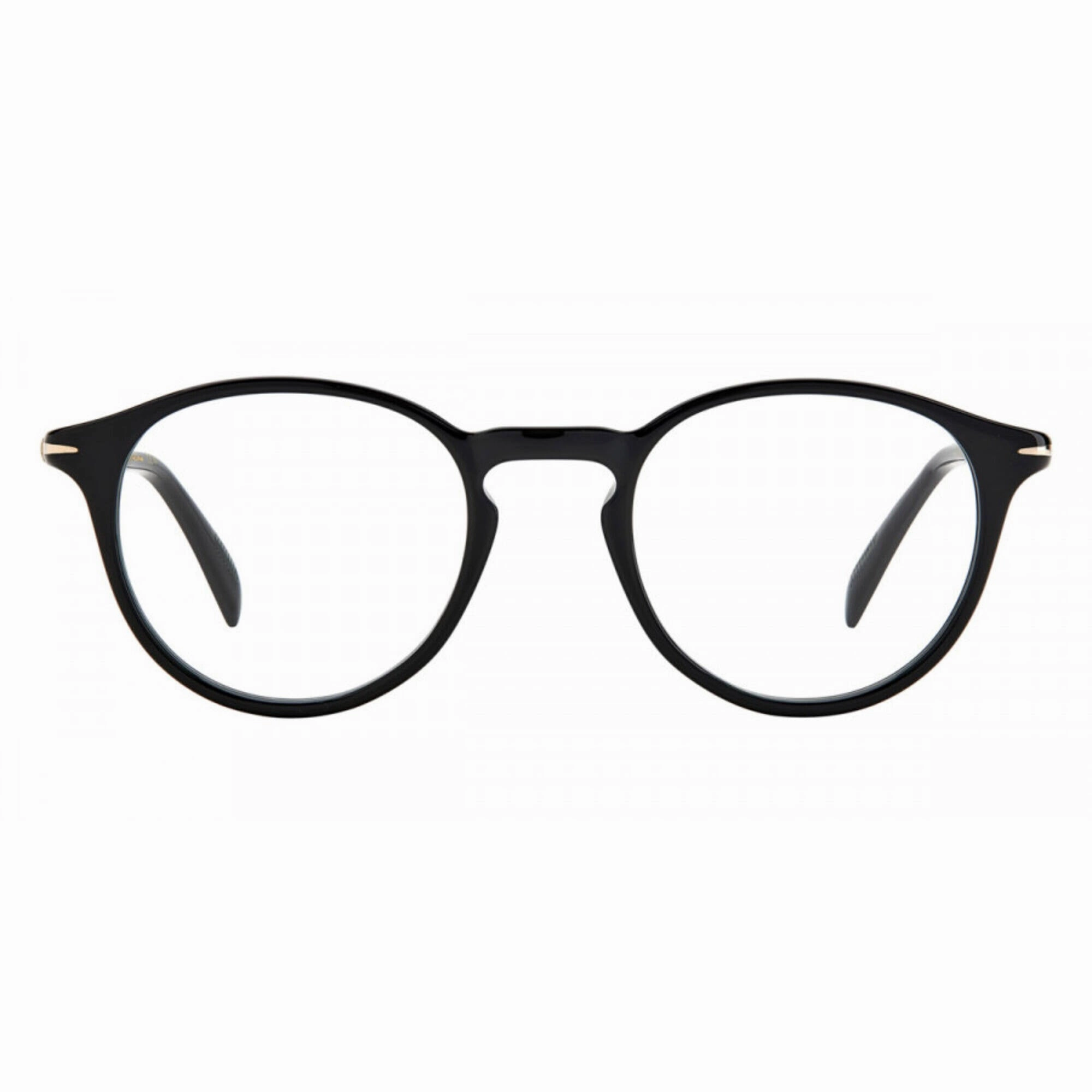 David Beckham Men's Eyeglasses - Black Plastic Full Rim Round Frame | DB-1049 0807