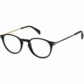 David Beckham Men's Eyeglasses - Black Plastic Full Rim Round Frame | DB-1049 0807