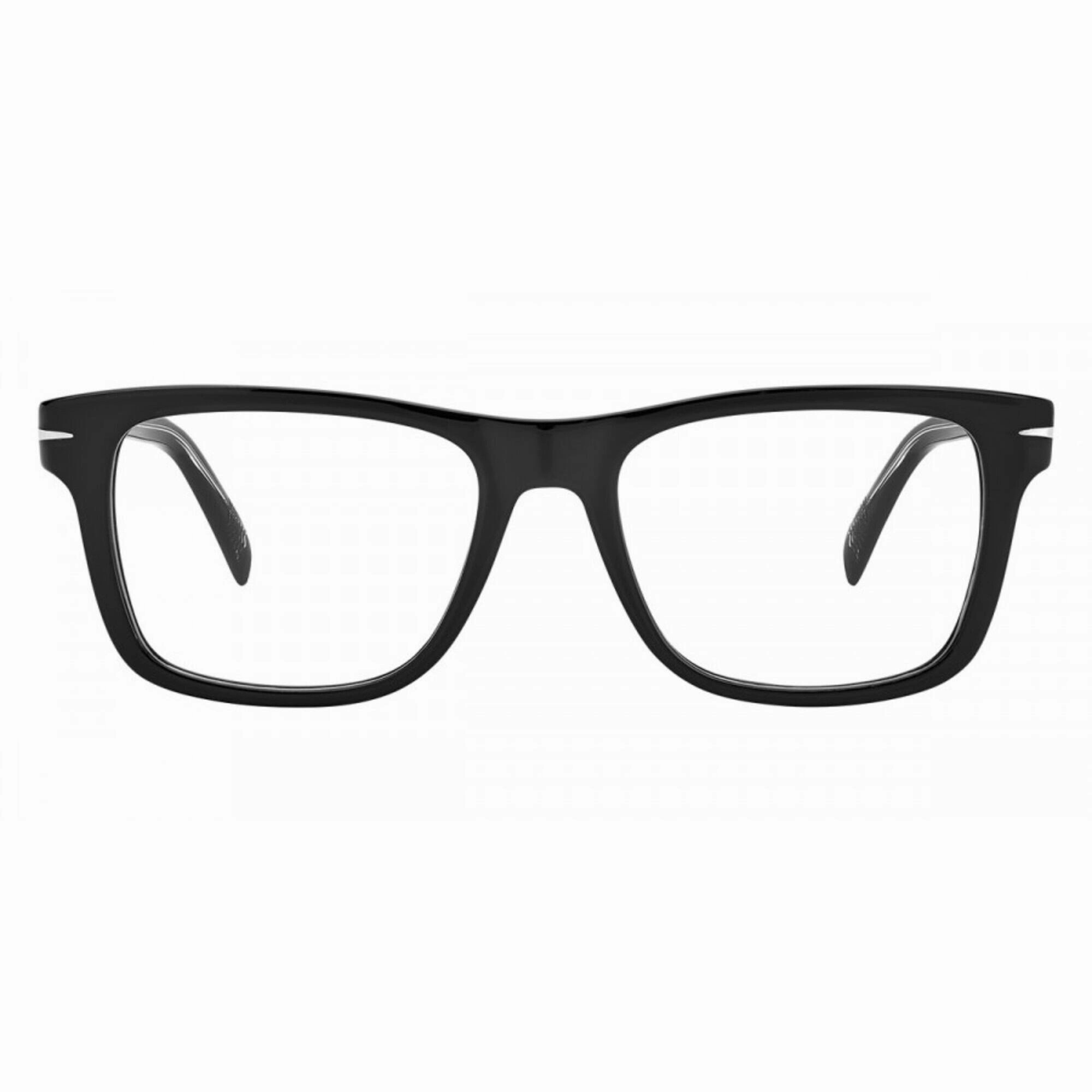 David Beckham Men's Eyeglasses - Black Silver Plastic Full Rim Frame | DB-1073 0BSC