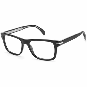 David Beckham Men's Eyeglasses - Black Silver Plastic Full Rim Frame | DB-1073 0BSC