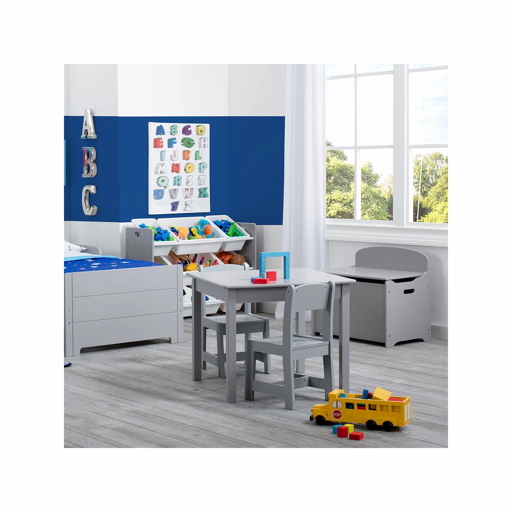 Delta Children TB83460GN-026 MySize Deluxe Toy Box, Grey
