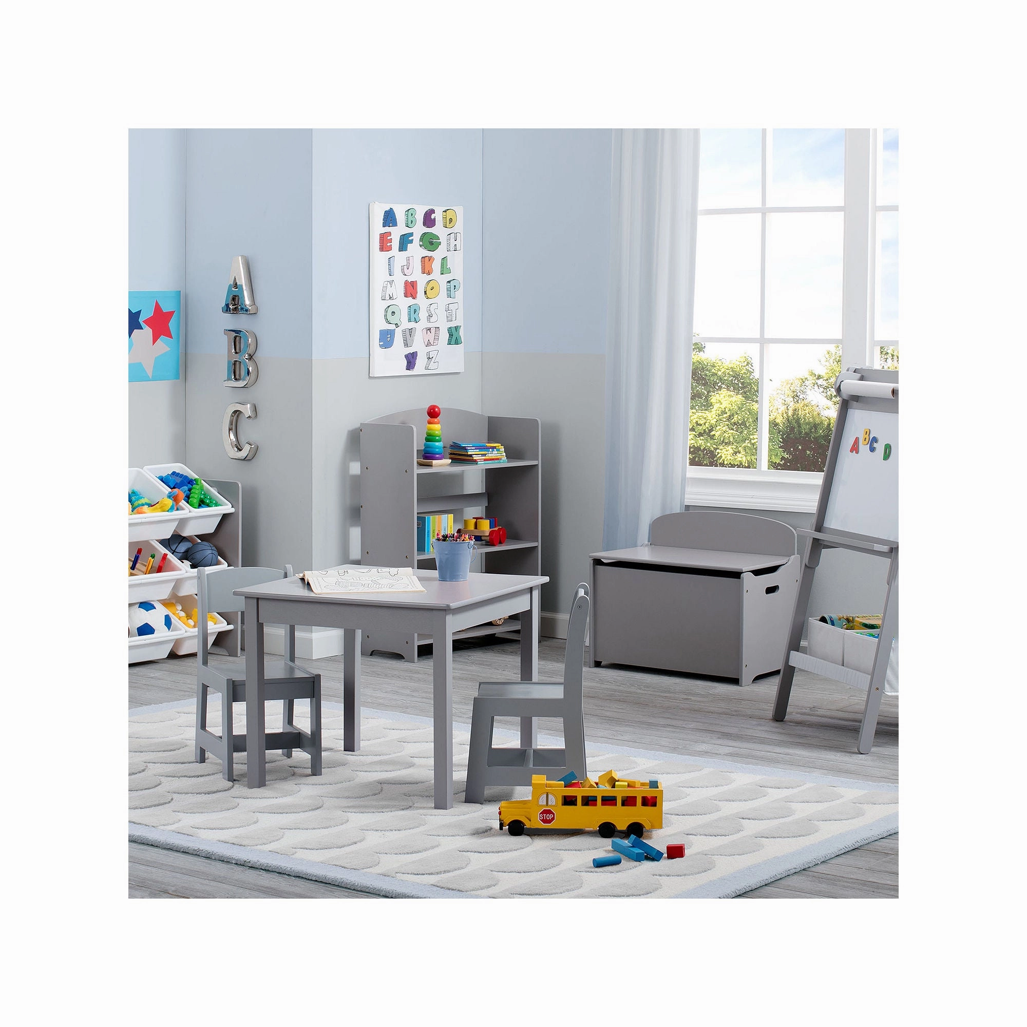 Delta Children TB83460GN-026 MySize Deluxe Toy Box, Grey