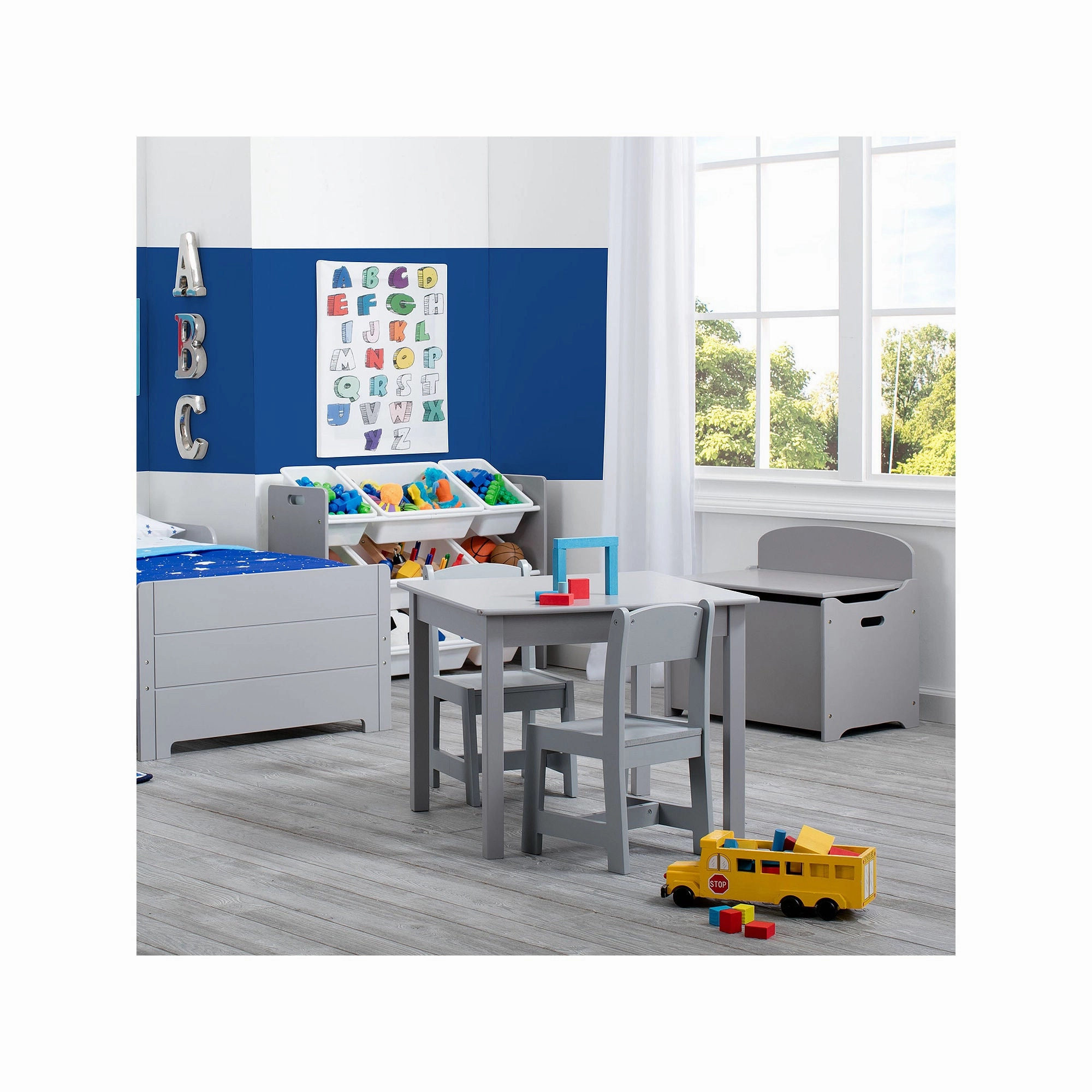 Delta Children TB83460GN-026 MySize Deluxe Toy Box, Grey