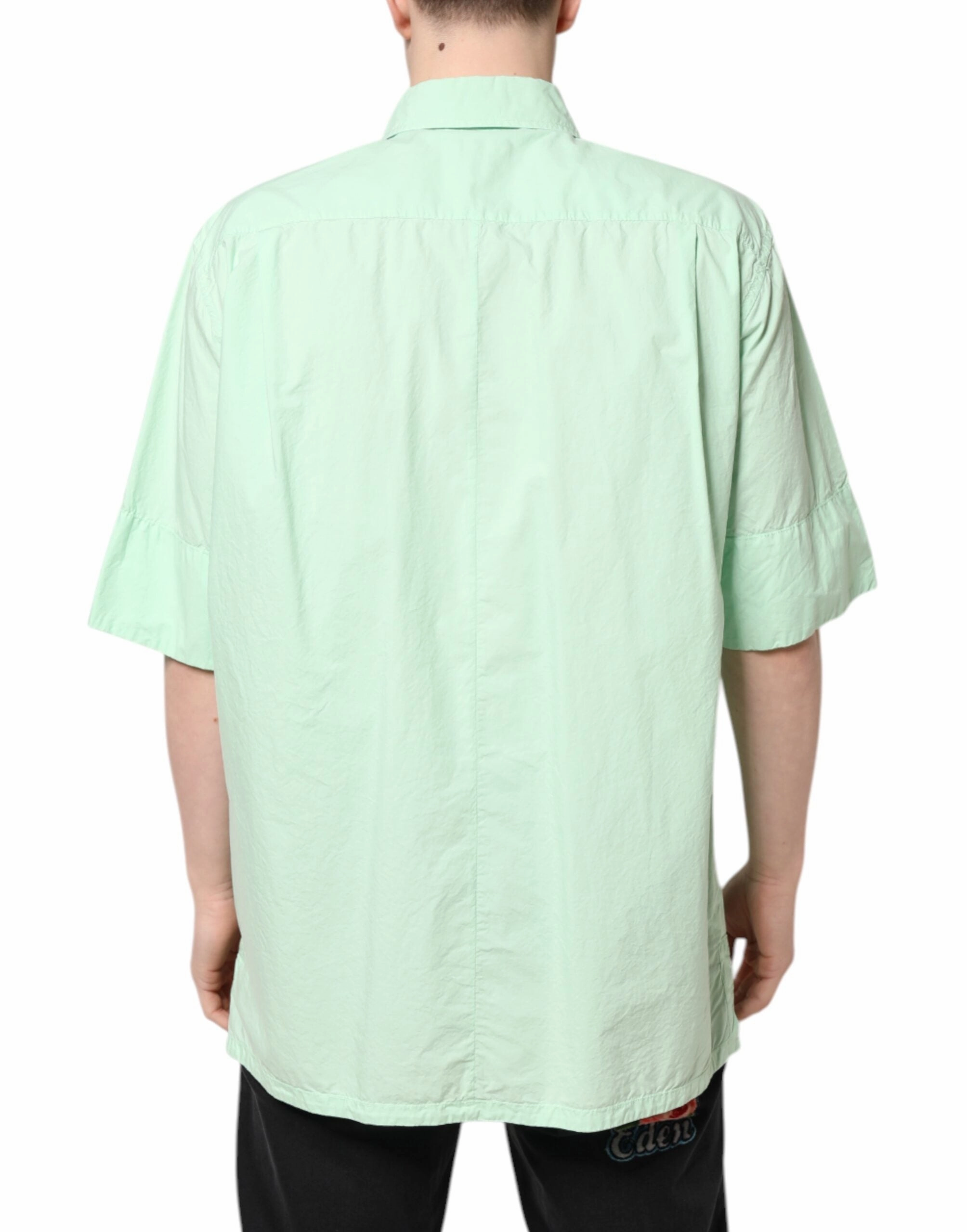 Dolce & Gabbana Cotton Short Sleeves Men Casual Men's Shirt (Pre-Owned)