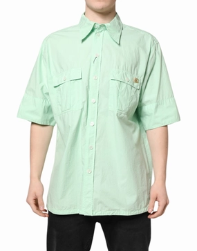 Dolce & Gabbana Cotton Short Sleeves Men Casual Men's Shirt (Pre-Owned)