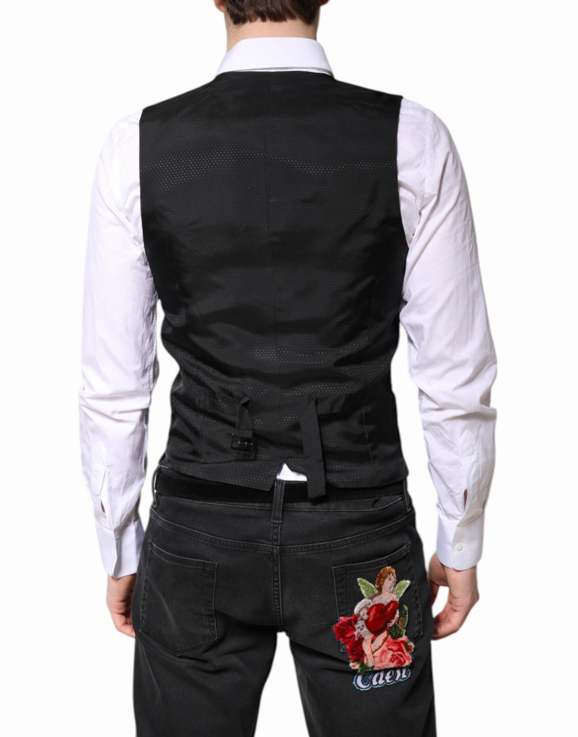 Dolce & Gabbana Wool Waistcoat Dress Formal Men's Vest