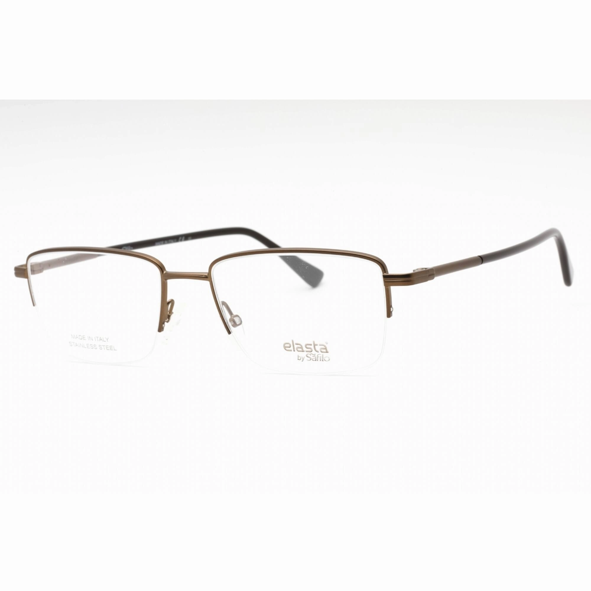 Elasta Men's Eyeglasses - Matte Brown Metal Rectangular Half Rim | E 7249 04IN 00