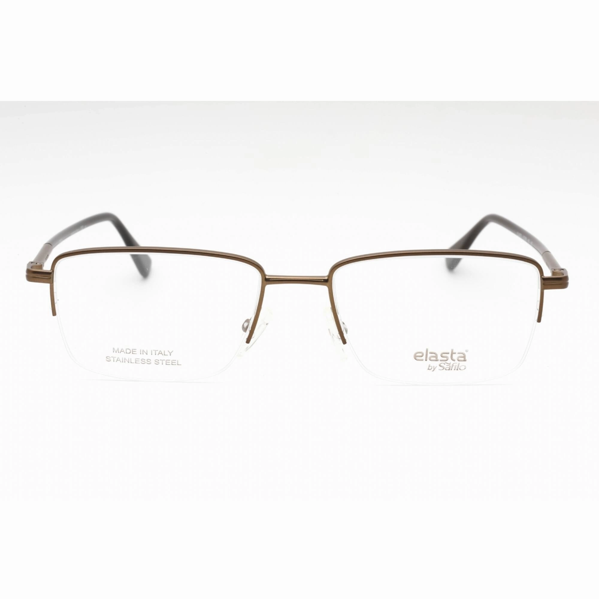 Elasta Men's Eyeglasses - Matte Brown Metal Rectangular Half Rim | E 7249 04IN 00