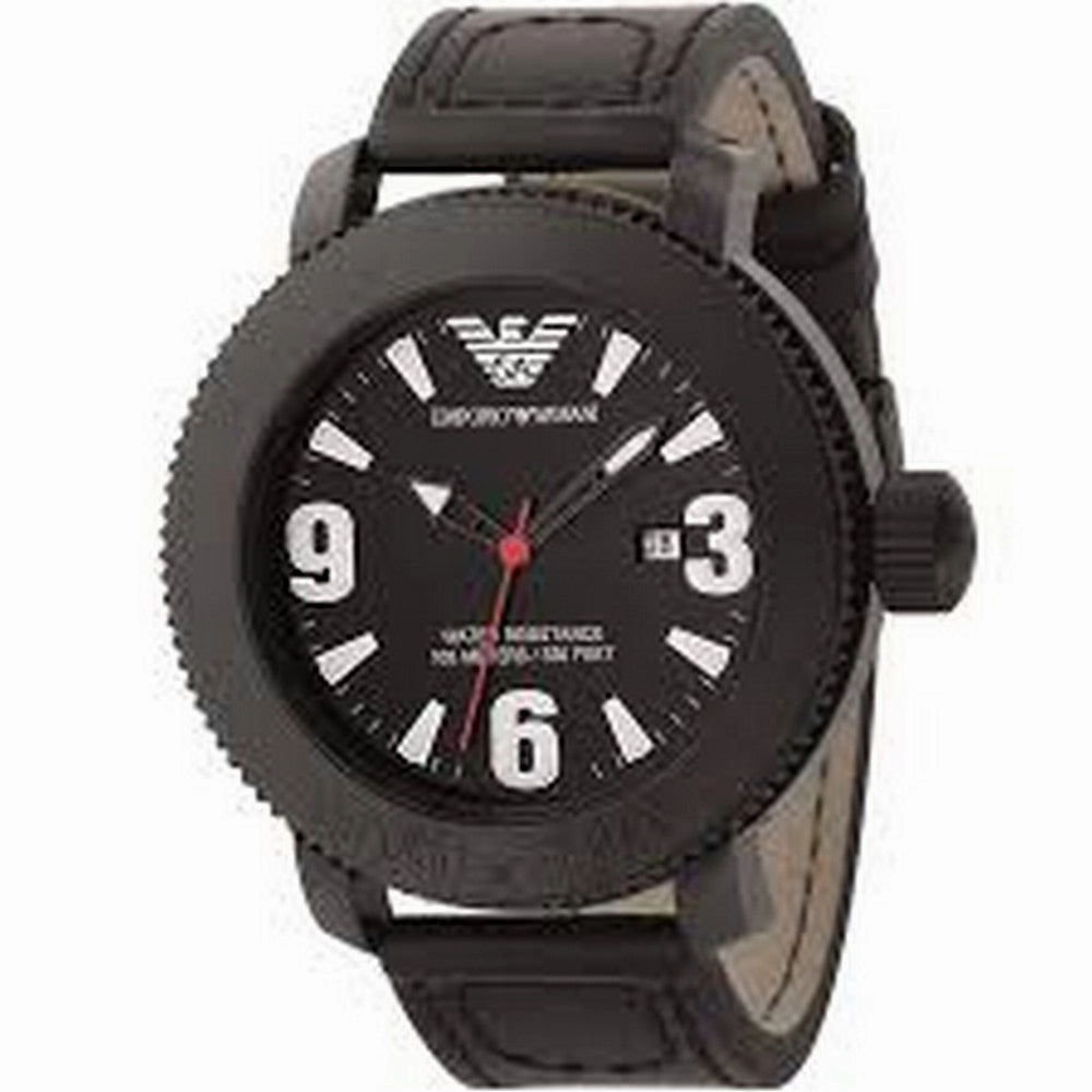 Emporio Armani Men's Quartz Stainless Steel Black Dial 46mm Watch AR8032