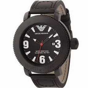 Emporio Armani Men's Quartz Stainless Steel Black Dial 46mm Watch AR8032
