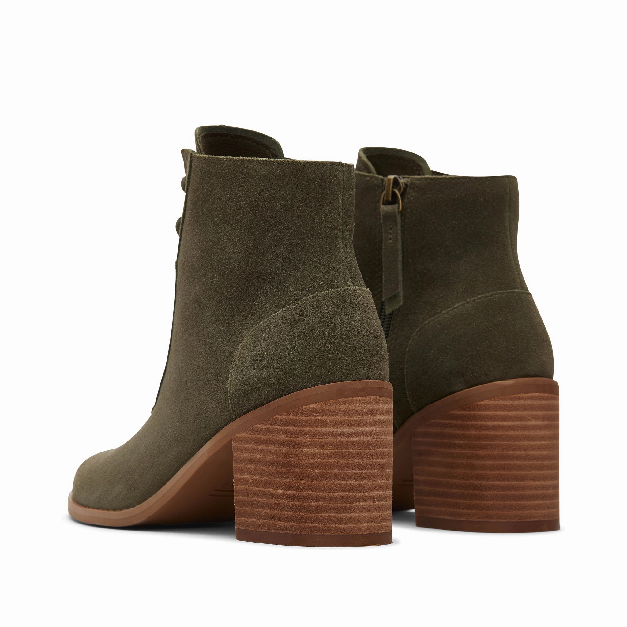 Evelyn Olive Suede Lace-Up Heeled Boot