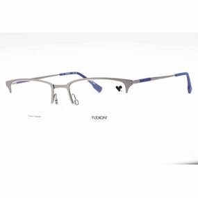 Flexon Men's Eyeglasses - Matte Silver Rectangular Half Rim Frame | FLEXON E1130 044