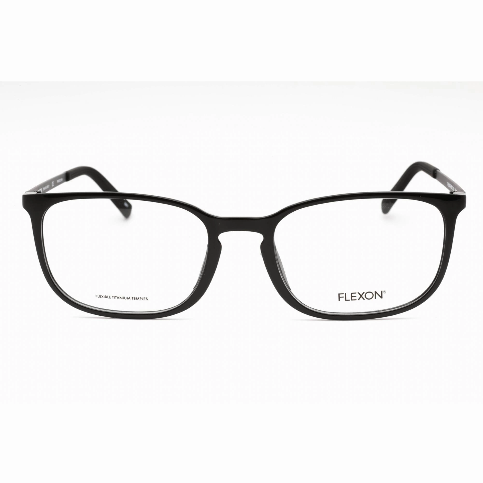 Flexon Men's Eyeglasses - Shiny Black Rectangular Full Rim Frame | FLEXON EP8012 001