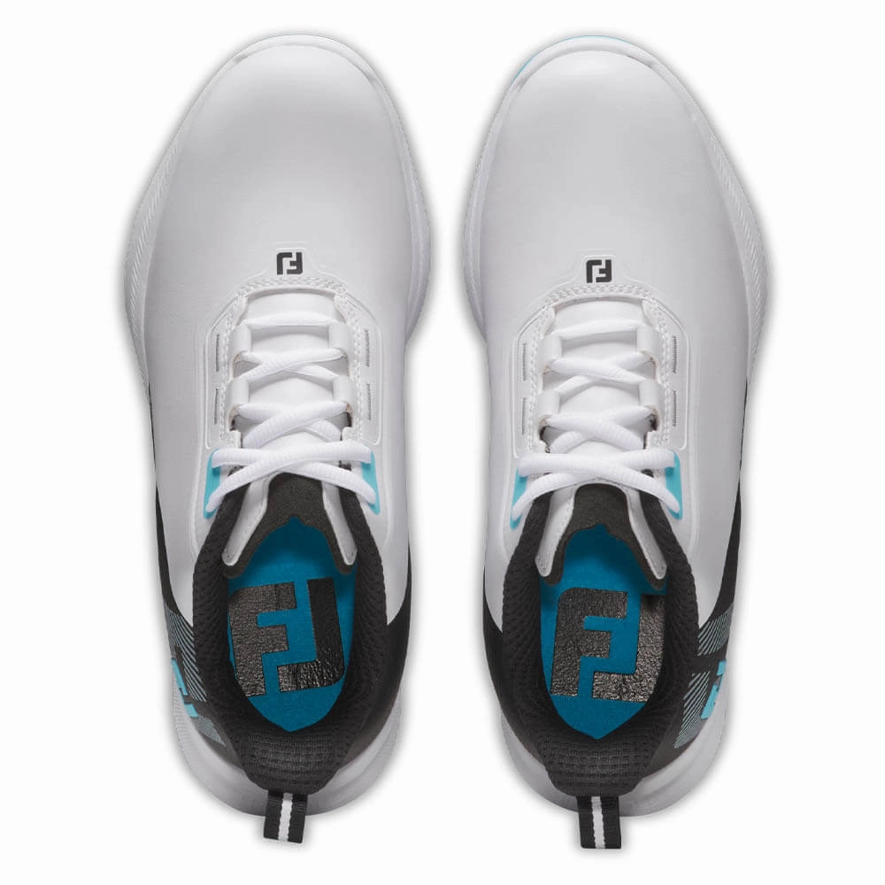 FootJoy Fuel Spikeless Golf Shoes White/Black/Blue - 25 Boys