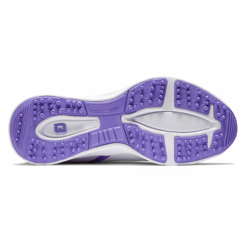 FootJoy Fuel Spikeless Golf Shoes White/Purple - 24 Girls