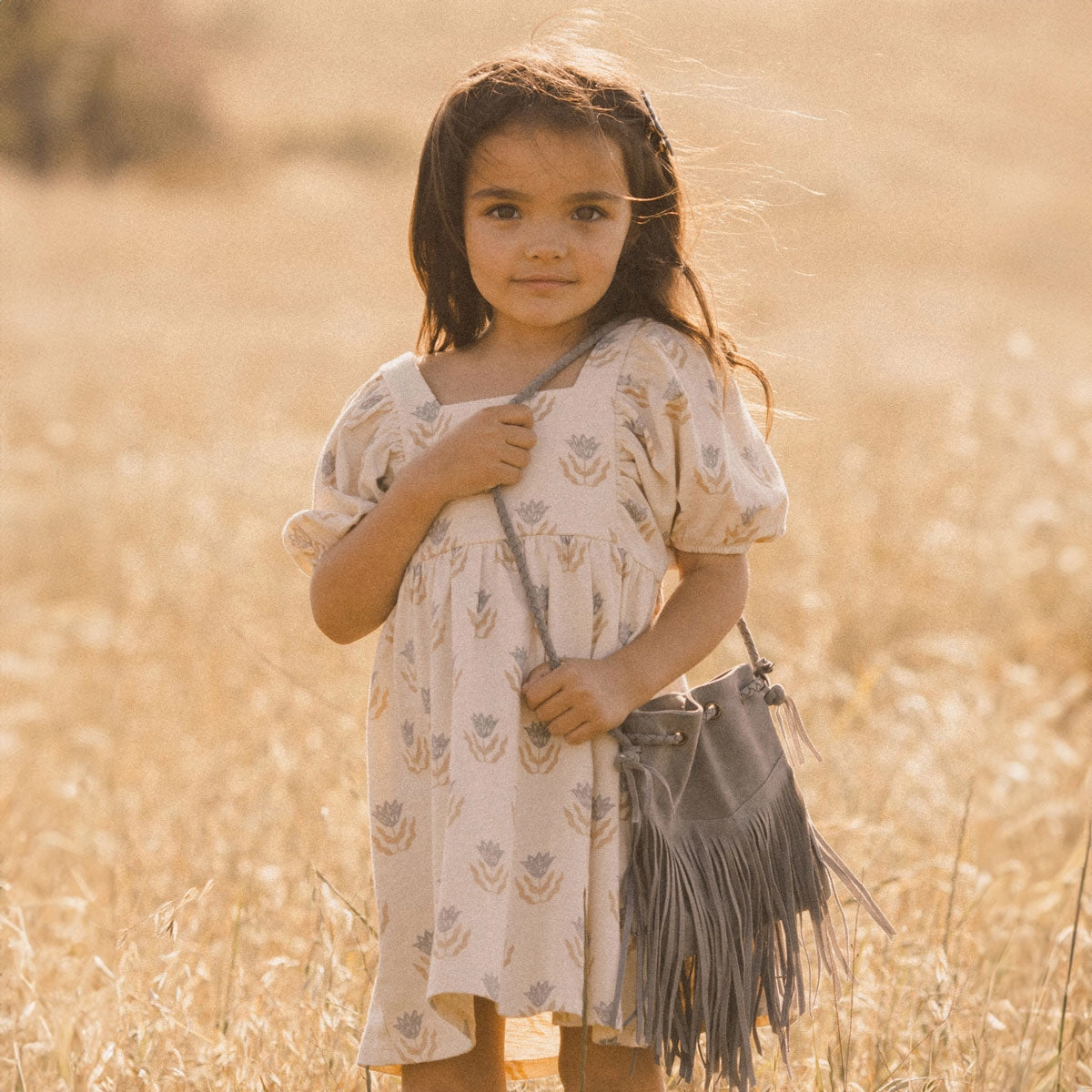 Fringe Crossbody Purse - Dusty Blue - FINAL SALE