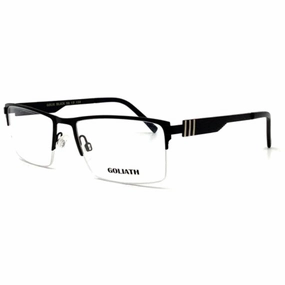 Goliath Men's Eyeglasses - Adjustable Nose Pads Demo Lens Square Frame | IX Black