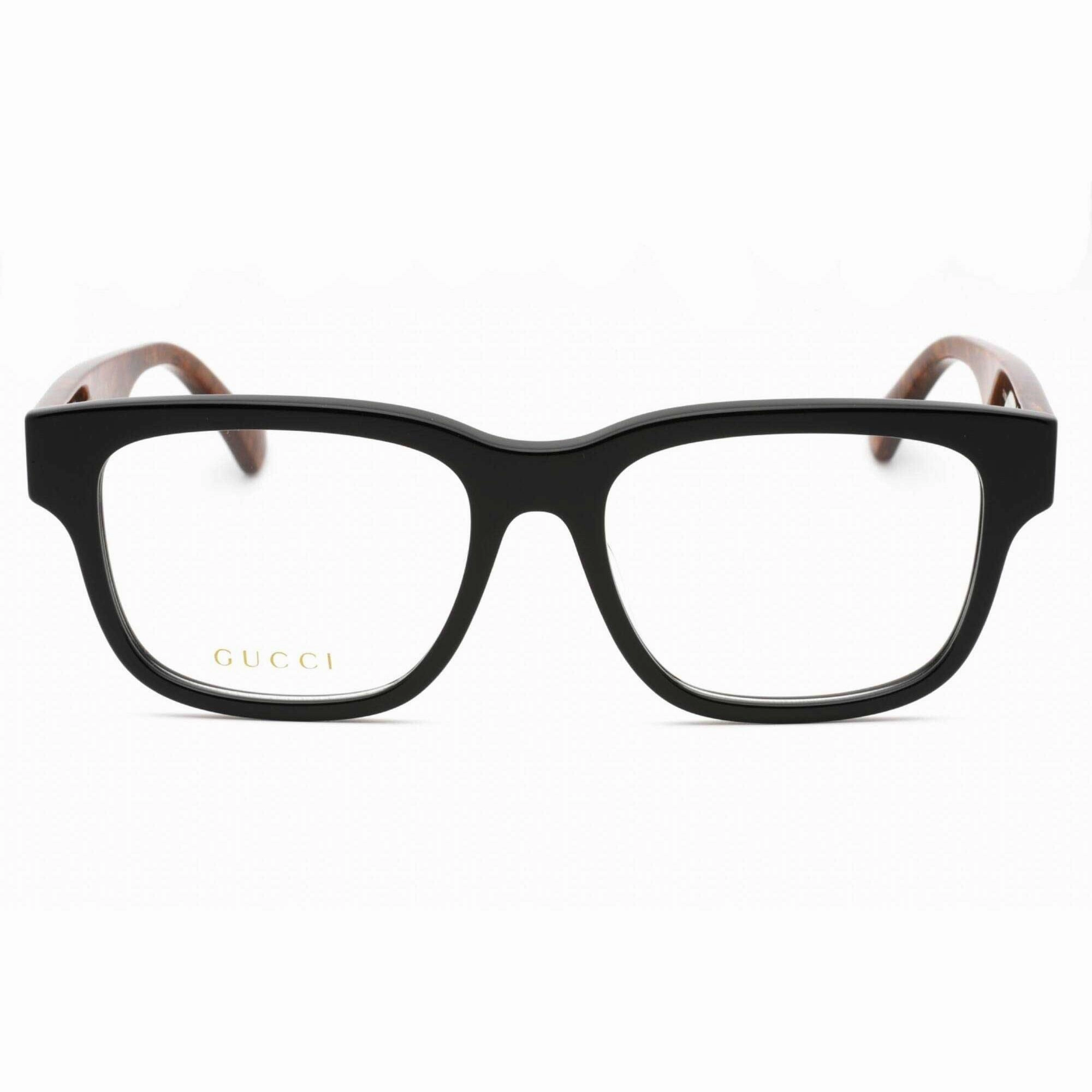 Gucci Men's Eyeglasses - Black/Brown Square Full Rim Plastic Frame | GG1303O 004
