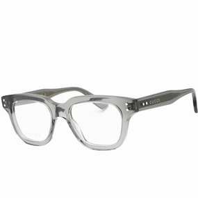 Gucci Men's Eyeglasses - Grey Square Full Rim Frame Transparent Lens | GG1219O 003
