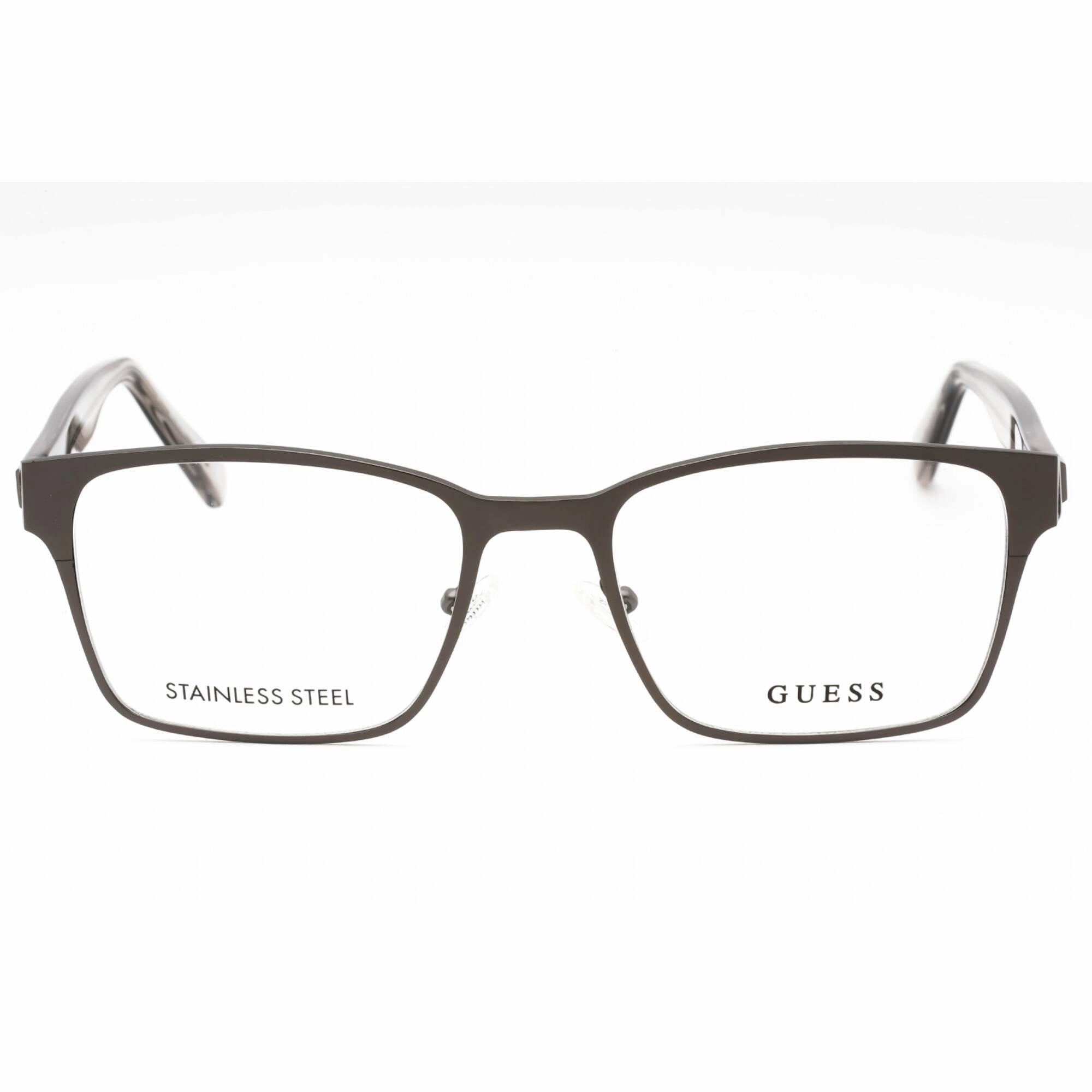 Guess Men's Eyeglasses - Matte Gunmetal Metal Rectangular Full Rim Frame | GU1994 009