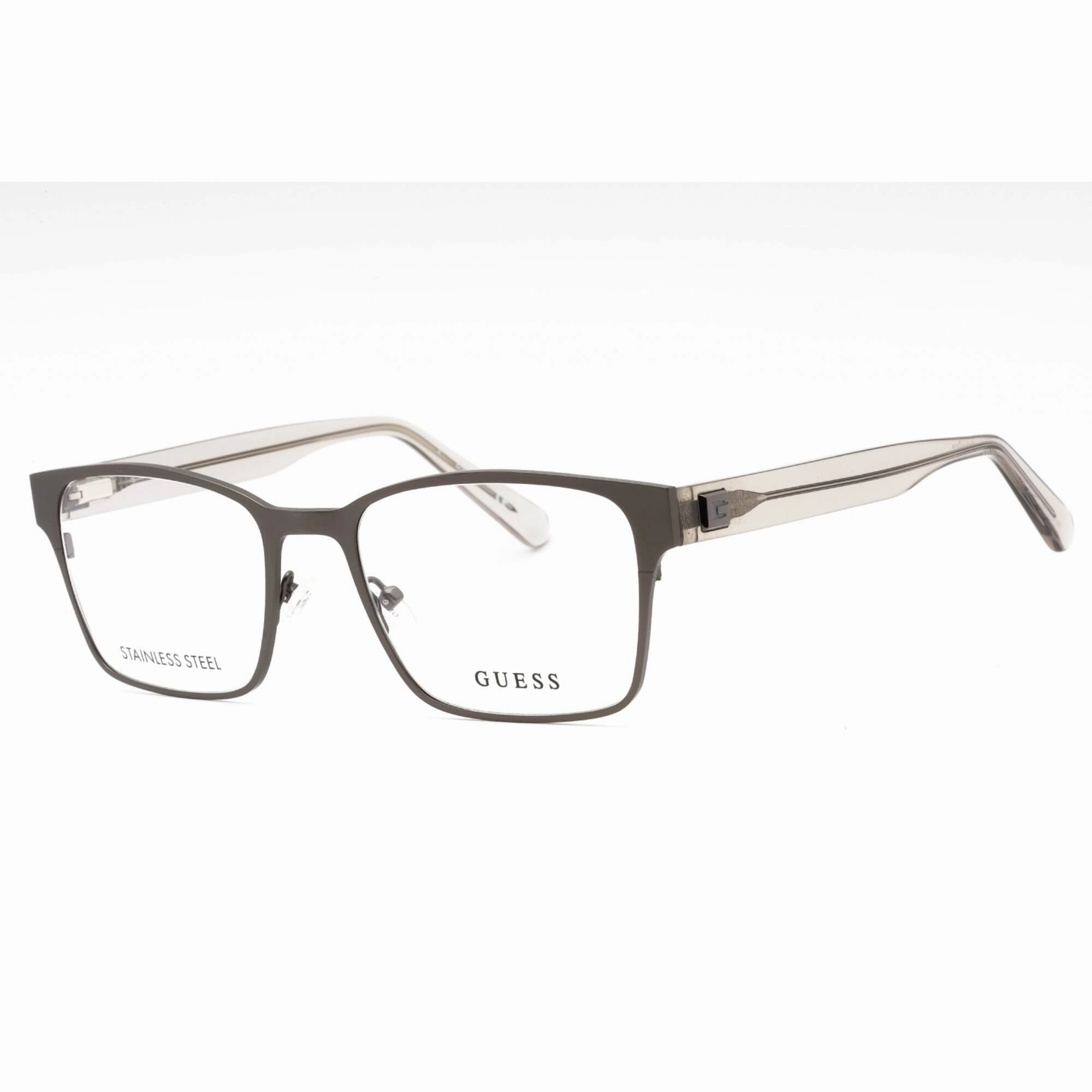 Guess Men's Eyeglasses - Matte Gunmetal Metal Rectangular Full Rim Frame | GU1994 009
