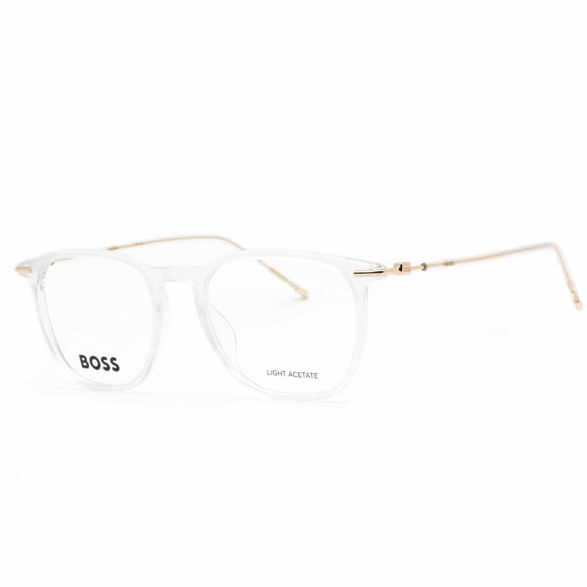 Hugo Boss Men's Eyeglasses - Crystal Plastic Cat Eye Shape Frame | BOSS 1313 0900 00