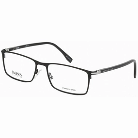 Hugo Boss Men's Eyeglasses - Full Rim Matte Black Rectangular Frame | 1006 0003 00