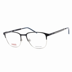 Hugo Men's Eyeglasses - Blue Ruthenium Stainless Steel Square Frame | HG 1155 0KU0 00