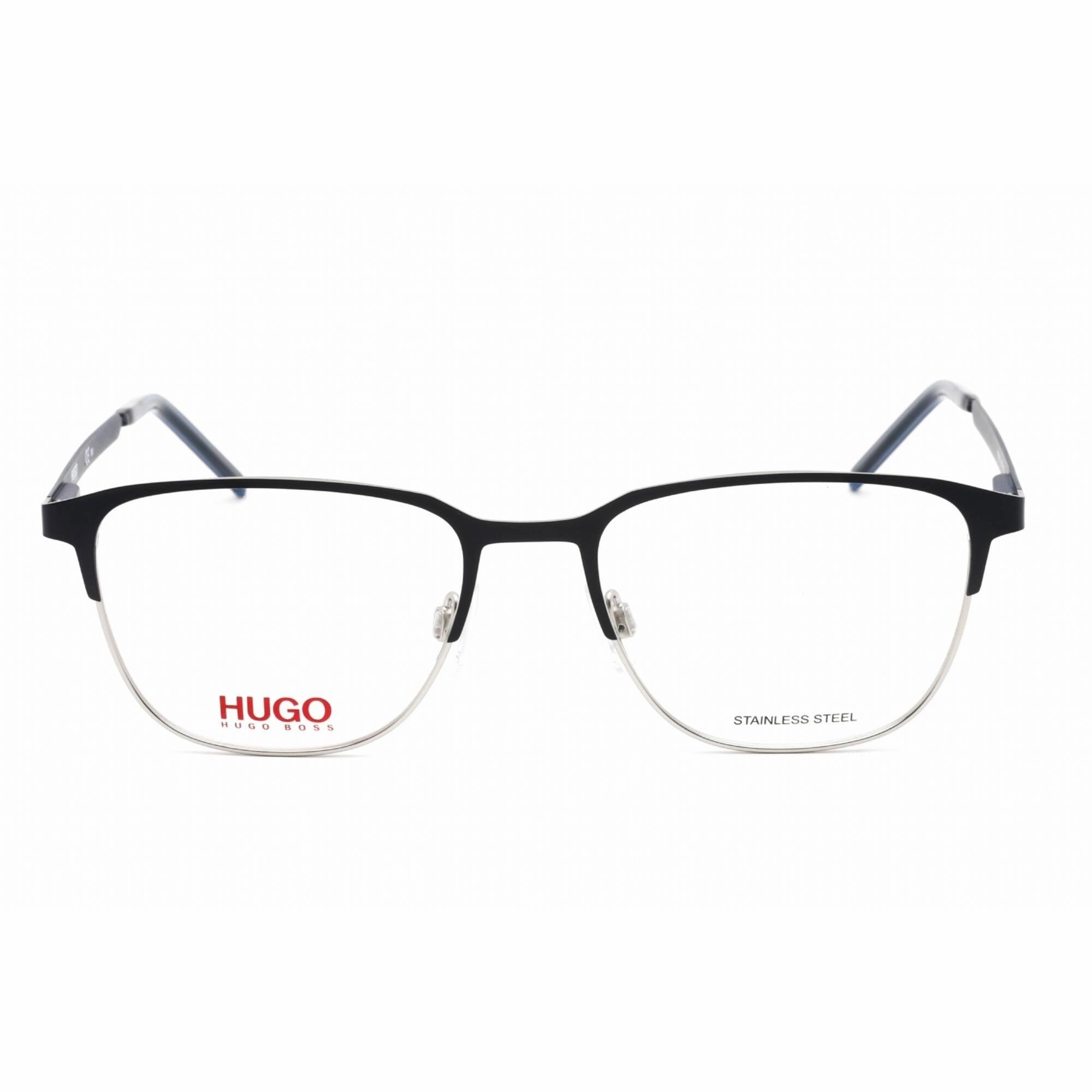 Hugo Men's Eyeglasses - Blue Ruthenium Stainless Steel Square Frame | HG 1155 0KU0 00